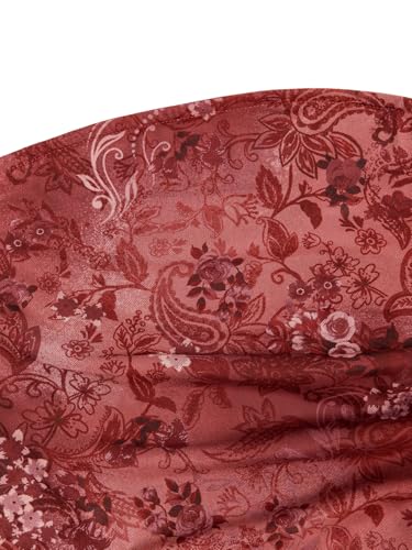 Milumia Women's Floral Print Strapless Tube Top Ruched Drawstring Asymmetrical Tank Tops4