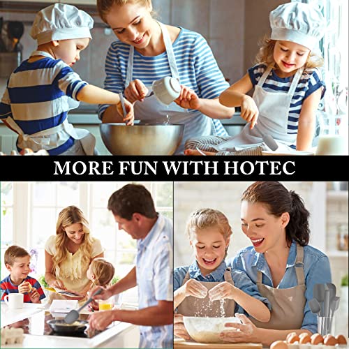 Image of HOTEC Food Grade Silicone Rubber Spatula Set Kitchen Utensils for Baking, Cooking, and Mixing High Heat Resistant Non Stick Dishwasher Safe BPA-Free Multicolor Set of 5 (Grey)