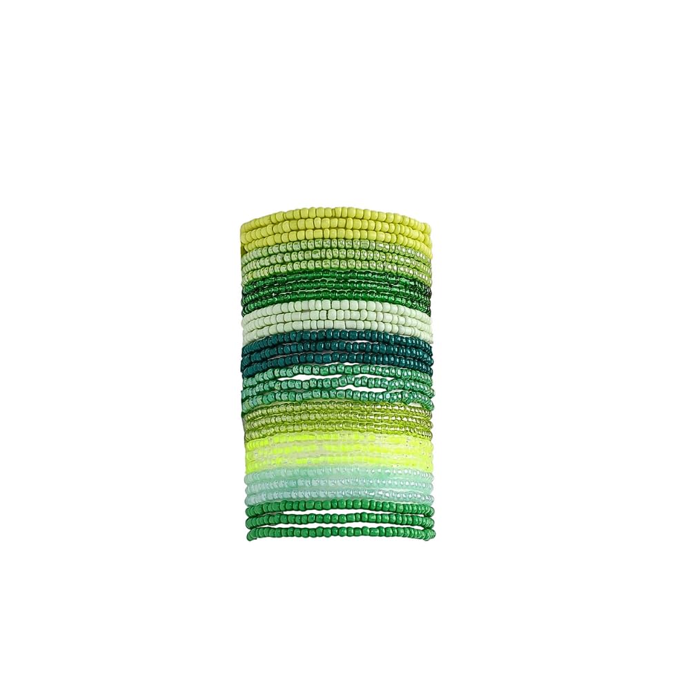 GIKILEE 30pcs Bohemian Elastic Stackable Multilayer Bracelets Handmade Boho Seed Beaded for Women Beads Summer Beach Jewelry
