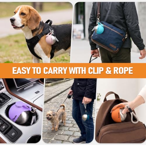 Image of Cibaabo Portable Dog Water Bottle with Collapsible Silicone Bowl 10 oz