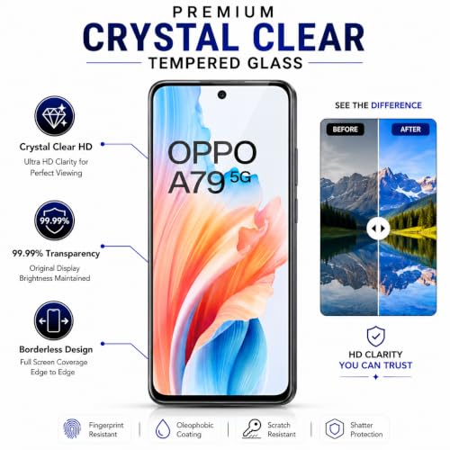 Image of ArmourPro 3D Borderless Tempered Glass for Oppo A3 Pro, A3x and Oppo A79, Set of 2 HD Clear Screen Protectors with 3D Curved Edges, 9H Hardness, Oleophobic Coating, Case Friendly