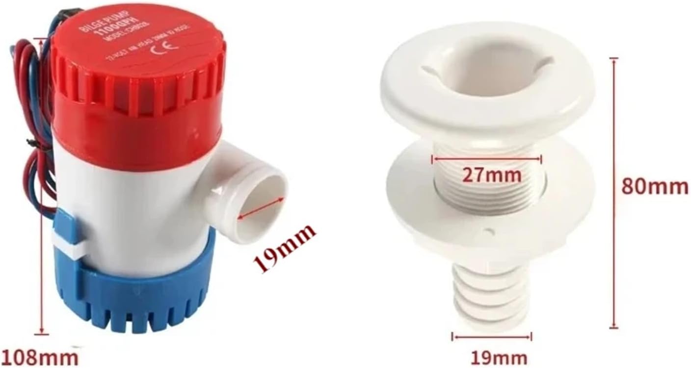 1pcs Bilge pump drain kit 12v 24V 750gph 1100GPH water pump used in boat seaplane motor homes houseboat water submersible water pump(Drain fittings)
