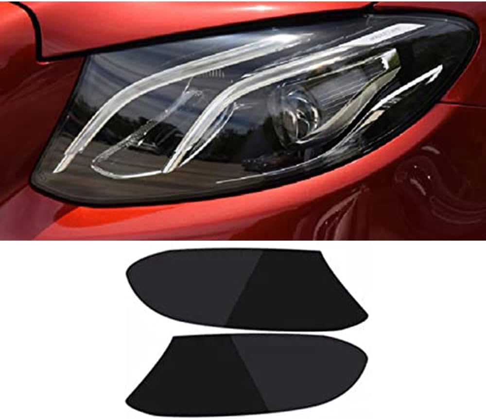 Car Headlight Protective Film for Mercedes Benz E Class W213 C238 S213 A238 E63 AMG, Transparent TPU Sticker,Blackened