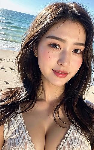 青い海と純白の恋 AIグラビア ビーチで織り成す色白恋物語 108ページ