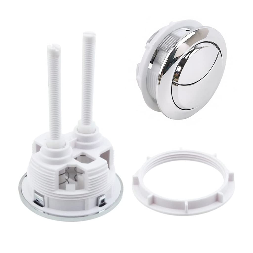 Bouton de chasse d'eau double poussoir effet miroir chrome