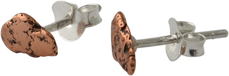 Starborn Copper Nugget with Sterling Silver Post Earrings