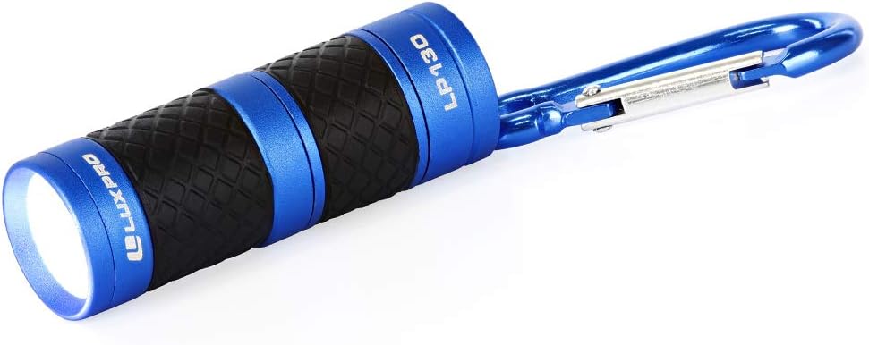 LUXPRO LP130 Focusing Bright Tactical Keychain LED Flashlight, Blue