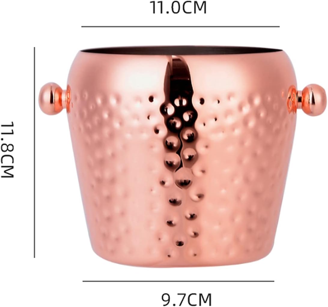 ice Bucket Ice Bucket with Lid and Ice Tongs,Brushed Design Ice Bucket 1 Liter Ice Bucket Ice Bucket Ice Bucket, Modern Ice Bucket, Ice Buckets for Parties Champagne(Color:Rose Gold)