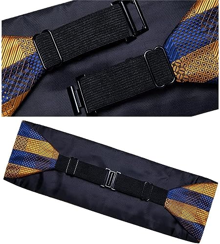Conjunto de hombre pajarita, fajín y pañuelo de seda miniatura 6