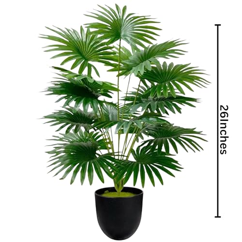 Image of Dekorly Plastic Fake Plants Artificial Floor Plants Large Tropical Palm Tree for Home Decor (Areca)