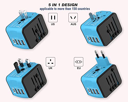 image for RXSQUL Universal International Power Travel Plug Adapter, 5 in 1 Europ