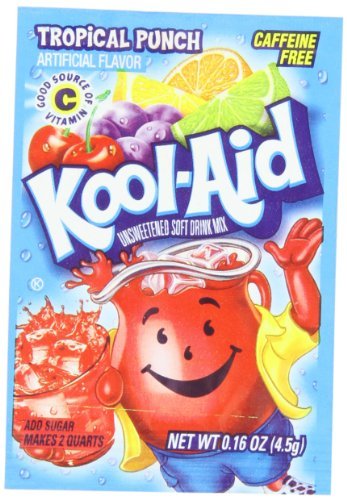Kool-Aid Tropical Punch Unsweetened Soft Drink Mix, 0.16-Ounce Packets (Pack of 96) by Kool-Aid