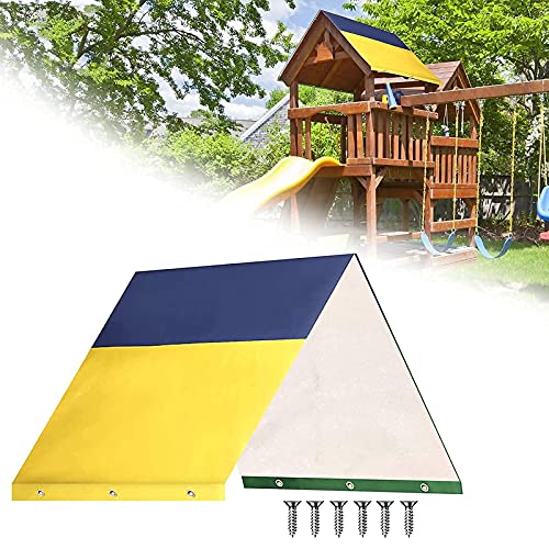 Playground Replacement Canopy, Swing Set Replacement Tarp, Kids Playground Roof Canopy Cover, Colorful Backyard Playset Canopy Replacement 52 × 90 in,Waterproof & UV Protection
