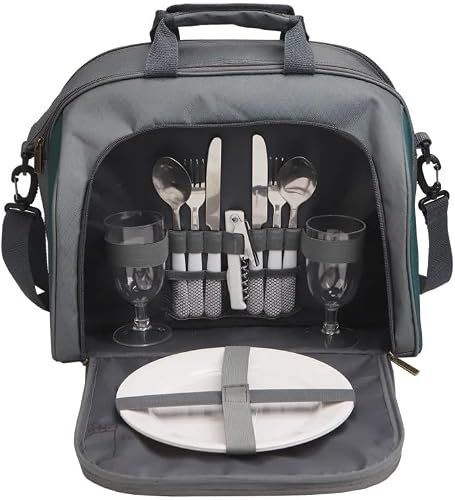 Picnic Sling Bag for 2 Person | Includes Cutlery Set, Wine Glasses Included