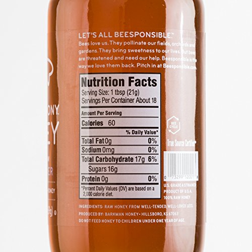 Bee Harmony American Raw Wildflower Honey, 12 Oz #TOP1