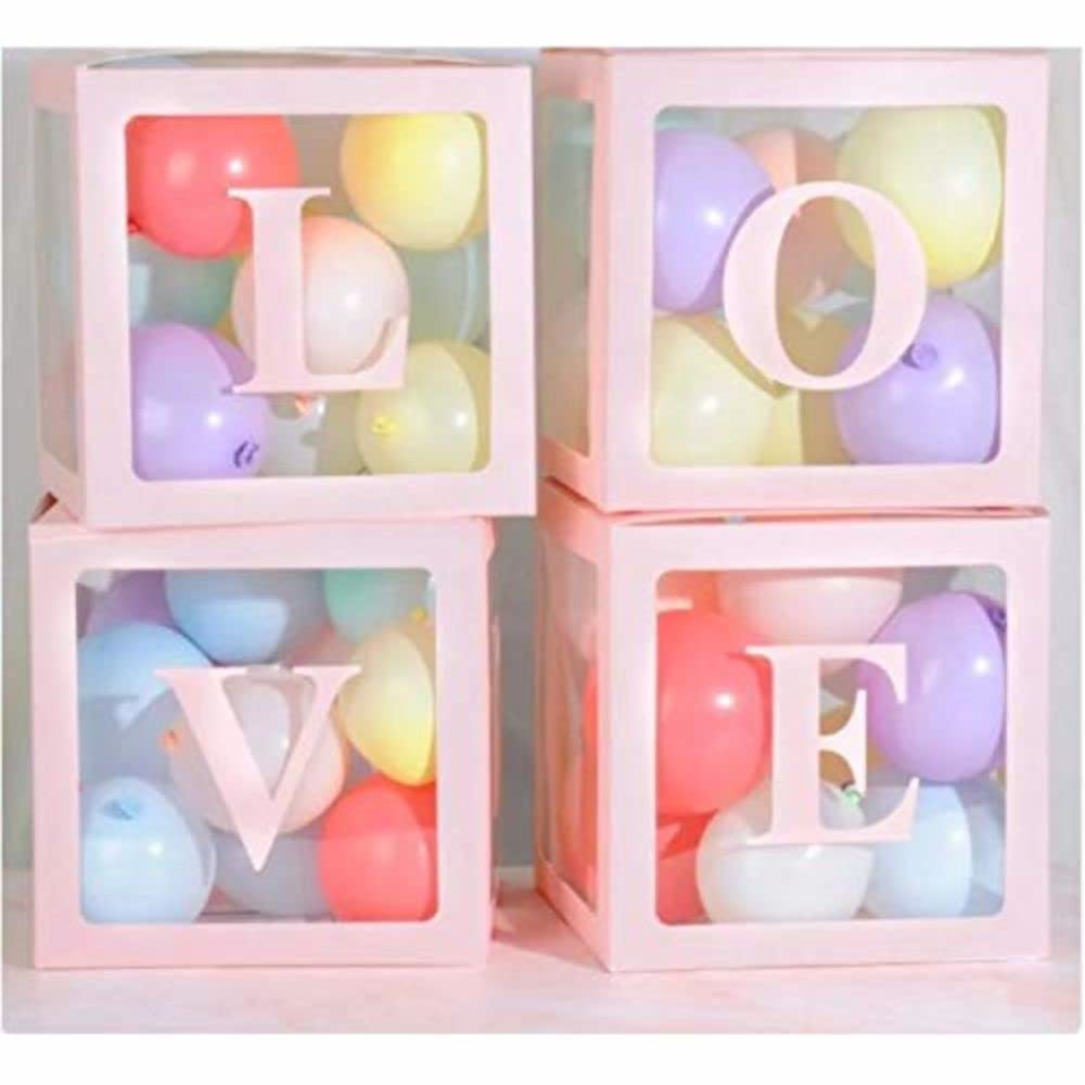 Untumble Love Pink - Scatole per lettere trasparenti per proposte, fidanzamenti, anniversari, San Valentino
