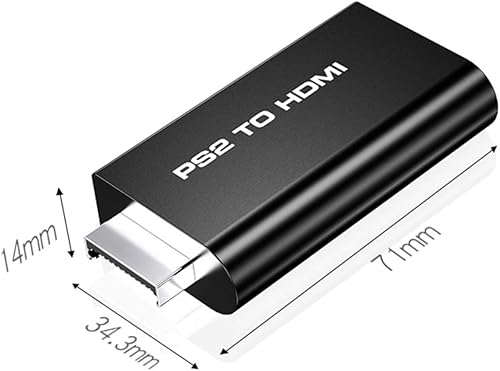 Miniatura 2 de TIZOPO Adaptador convertidor PS2 a HDMI, convertidor PS2 a HDMI con salida de audio de 0.138 in para monitor HDMI HDTV, compatible con todos los