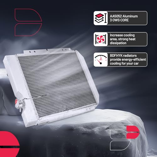 Image of BDFHYK Radiator with Cap for Chevrolet C10 C20 C30 K10 K20 K30 1975-1986, for Chevrolet Suburban Blazer 1977-1991, for GMC Jimmy R /V /G /P Series 1975-1993, Aluminum Core 3-Row 56mm, CU716 CU1599 DPI716