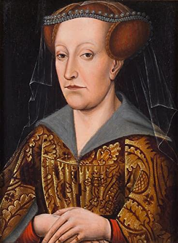 Art Tableau Portrait Jacoba de Bavière Jan Van Eyck Impression de Prestige sur Toile 60x90cm