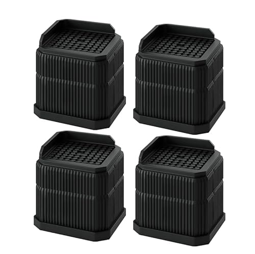 Eloslos 4 Pack Stackable Treadmill Incline Riser Blocks, 3 Inch Height Lift for Leveling & Uphill Training, Heavy Duty Support up to 4000 lbs, for Gym and Home Use (Black)