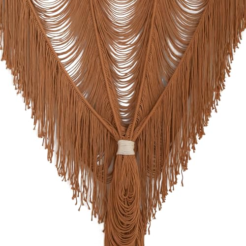 2 Panels Macrame Curtains 59" W x 75" H Handwoven Brown Room Divider Door by Flber - Used condition - Image 6