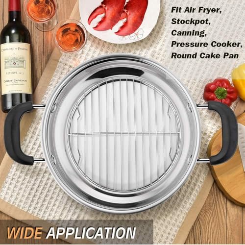 Image of Stainless Steel Air Fryer Rack Round - Multi-Purpose Cooking Rack for Air Fryer, Baking, Steaming & Cooling (Kitchen Trivet Stand) Heat Resistant Trivet, Kitchen mat, hot Pot Stand