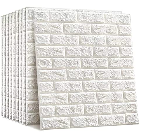 REXOTEX Self-Adhesive Waterproof PE Foam 3D Wall Panels Wallpaper Sticker for Bathroom, Living Room, and Home Decoratio (70 x 77cm) (Pack of 1)