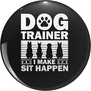 Cool Dog Trainer For Men Women Dog Training Agility Pin Round Metal 0.75" Lapel Pin Hat Shirt Tie Tack Pinback