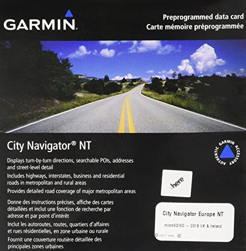 Cartographie Garmin City Navigator NT pour l'Angleterre et l'Irlande sur carte microSD SD