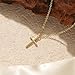 Turandoss Dainty 14K-Gold-Plated Cross Necklace for Women Trendy - Personalized 14K-Gold-Plated Plated Pendant Necklace Simple Thin Chain Cross Necklaces for Women Faith Jewelry First Communion Gifts