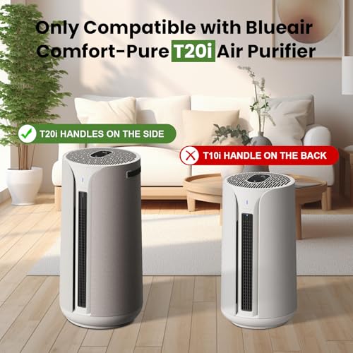 Image of 2 Pack T20i Replacement Filter Compatible with Blueair Comfort-Pure 3-in-1 Air Purifier Large, True HEPA High-Efficiency Activated Carbon Filter for Home Large Room