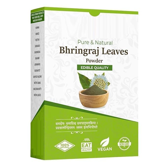 UE Natural Bhringraj Powder for Hair Growth (100 Grams) | for Hair Mask and Eating | 100% Pure and Natural | No Chemical, No Preservatives