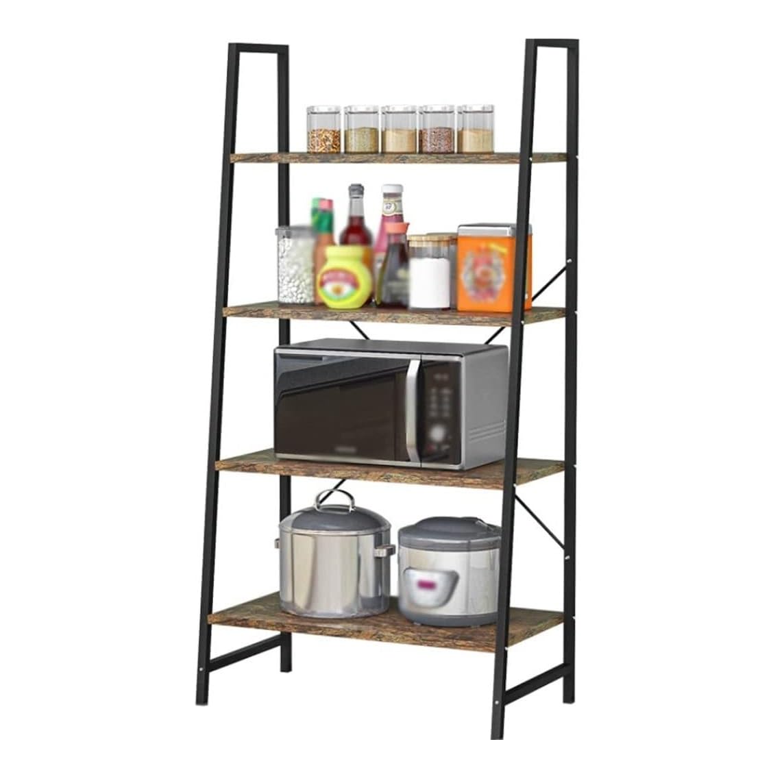 YNIYUJKL Microwave Stand Microwave Shelf Microwave Rack 4 Tier Microwave Oven Rack Free Standing Utility Microwave Stand Floor Standing Spice Rack Organizer Rack For Kitchen Micro