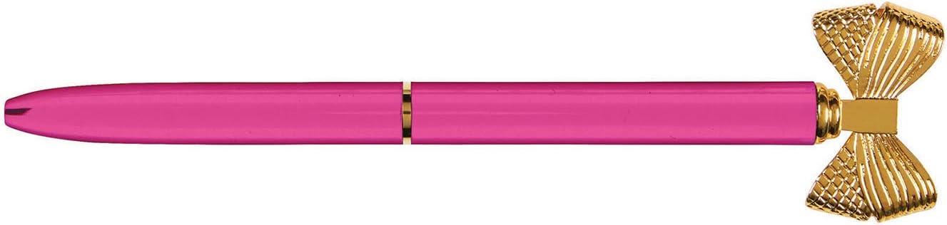 Creative Brands SB Design Studio-Michel & Co. Refillable Ball Point Bow Pen, Hot Pink