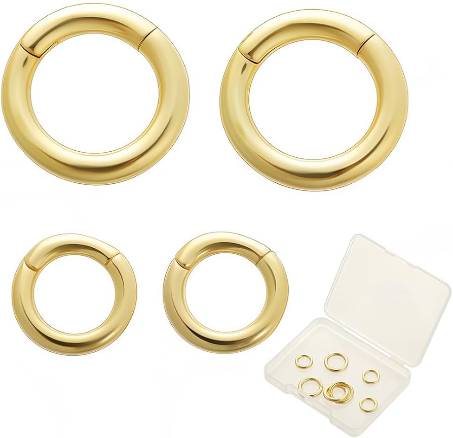 Amazon | SUNNYCLUE 8個2種 10/14mm 18K キーホルダー リング 丸型