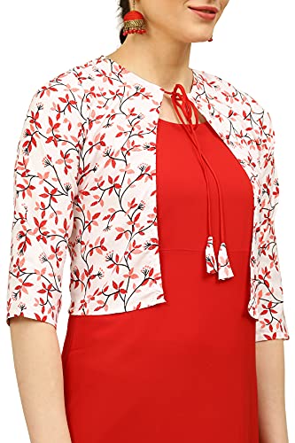 Image of Women's Crepe Printed A-Line Kurti (ALC4045RUBY Maroon 4X-Large)