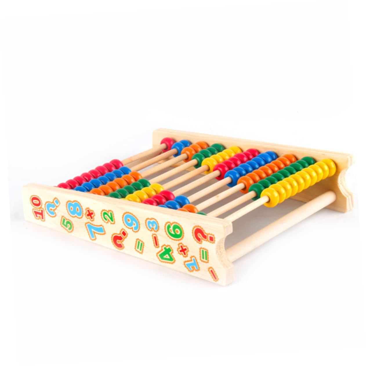 Mikinona Stalls Abaco in Legno per Giocattolo Educativo per Calcolo e Sviluppo Intellettivo Telaio di Calcolo Sicuro e Lisciato per Anni Regalo Didattico per Ragazzi e Colore Casuale