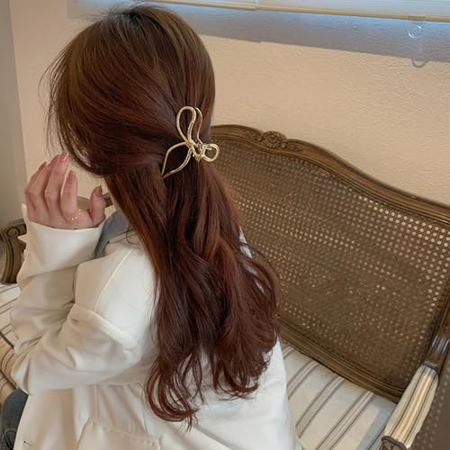 Pinza para cabello metálica dorada miniatura 3