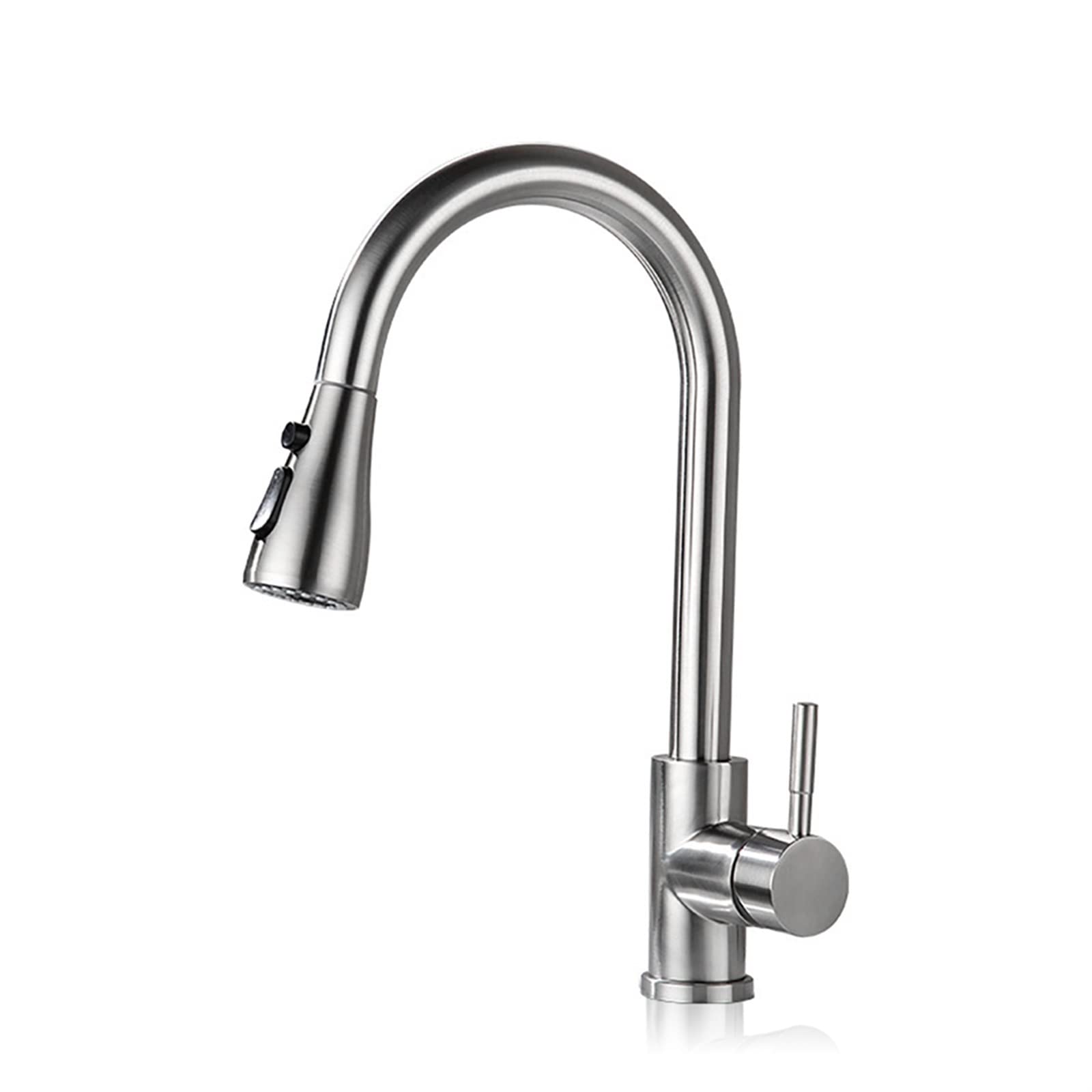 Robinet de cuisine brossé haut de gamme avec pulvérisateur double fonction