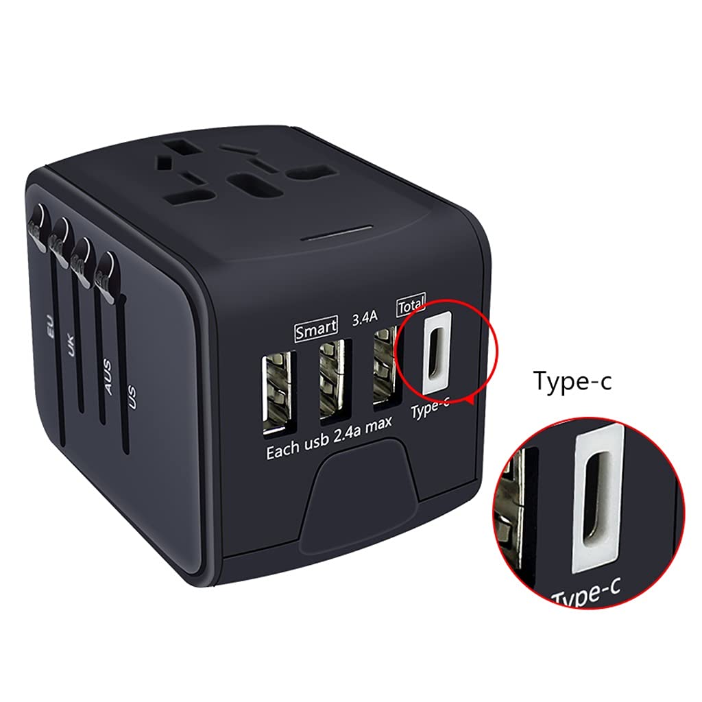 Gniazdo międzynarodowe przetwornice All-in-One International Power Adapter z 4 Usb Karista adaptera zasilania adaptera europejskiego, uniwersalny adapter podróży adapter wtyczki zasilania