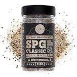 SPG Classic Steak Seasoning Blend - Premium Salt, Pepper & Garlic Seasoning - Crafted for Irresistible Steaks - Large Jar (220g)