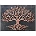 Handmade Copper Kitchen Backsplash Tiles, Tree of Life with Roots Stove Splashback, Custom Copper Backsplash Panel, Handmade Copper Backsplash Tile, Indoor Outdoor Wall Decor (Black&Copper)
