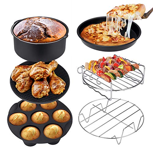 Ultrean Air Fryer Accessories, Set of 6 fit All 4qt, 5.8qt, 6qt,8.5qt Air