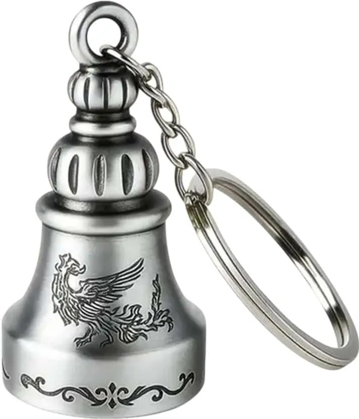 Image of Techpro Guardian Bell KeyChain Tibetan Key Chain Good Luck Key Chain For Bike (Silver Bella)