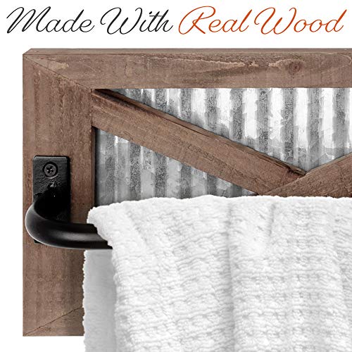 Autumn Alley Farmhouse Rustic Towel Rack Holder - Wood Towel Rack - 24" - Farmhouse Towel Holder For Rustic Bathroom And Farmhouse Kitchen Style Décor - Wall Mounted, Rustic Brown #TOP6