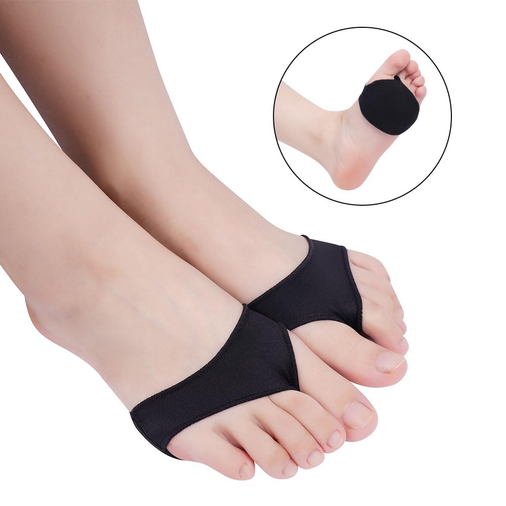 LOPHE Cuscinetti Metatarsali, 2 Pezzi Cuscinetti dell'avampiede in Tessuto, Cuscinetto Metatarsale Traspirante Morbido, Metatarsal Pads per Proteggere Scarpe e Piedi, Nero(L#Uomo)