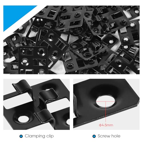 SUPAWAY 100 Stück WPC Terrassendielen Clips Edelstahl Terrassenclips Dielen Befestigungsclips Versteckte Abstandhalter Verschlussbrett-Clips für Montage von Terrassendielen(Schwarz Spalt 3mm Höhe 7mm)