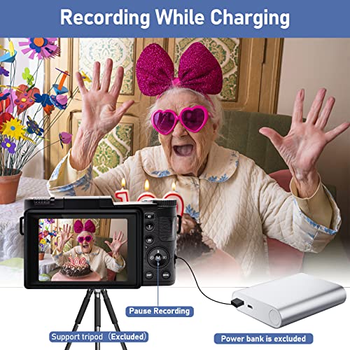 Rrgear 2.7K Digital Camera, Vlogging Camera For Photography，30Mp Digital Camera With Flash Light, 3 Inch Flip Screen Vlogging Camcorder For Youtube, 2 Batteries (Black) #TOP2