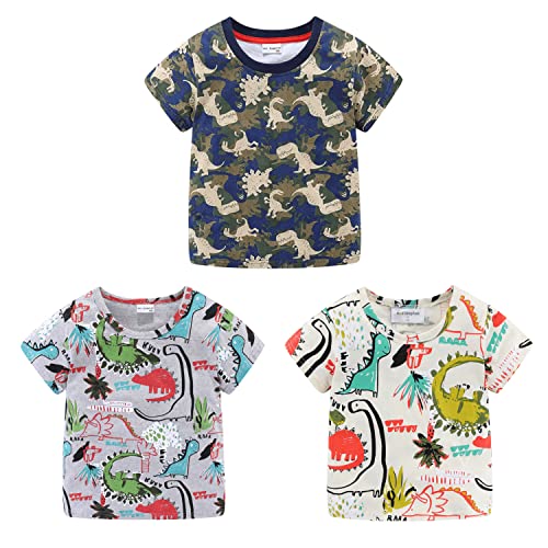 Image of Mud Kingdom Boys Girls T-Shirts Cotton Cute Cartoon Graphic Tees for Kids 2-8 Years