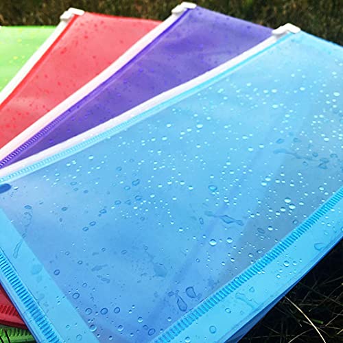 Jam Paper Plastic Envelopes With Zip Closure - #10 Booklet Wallet - 5 X 10 - Assorted Colors - 6/Pack #TOP5